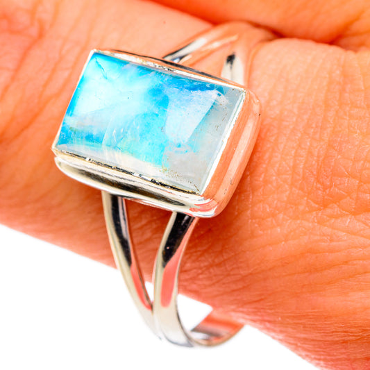 Rainbow Moonstone Rings handcrafted by Ana Silver Co - RING84182