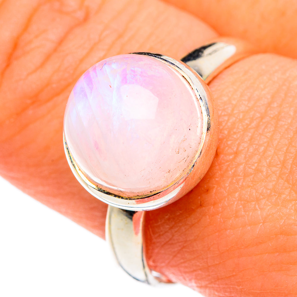 Pink Moonstone Rings handcrafted by Ana Silver Co - RING84198