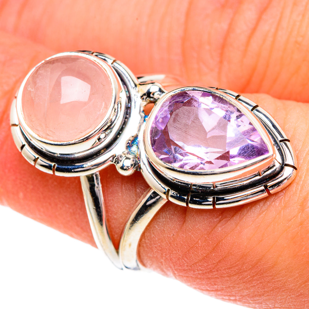 Rose Quartz Rings handcrafted by Ana Silver Co - RING84212