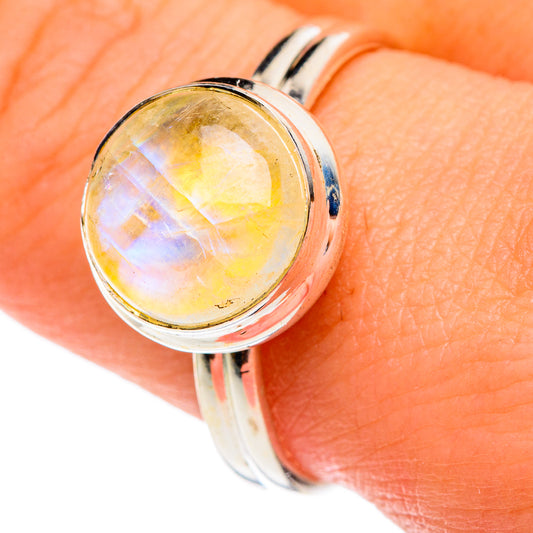 Yellow Moonstone Rings handcrafted by Ana Silver Co - RING84215