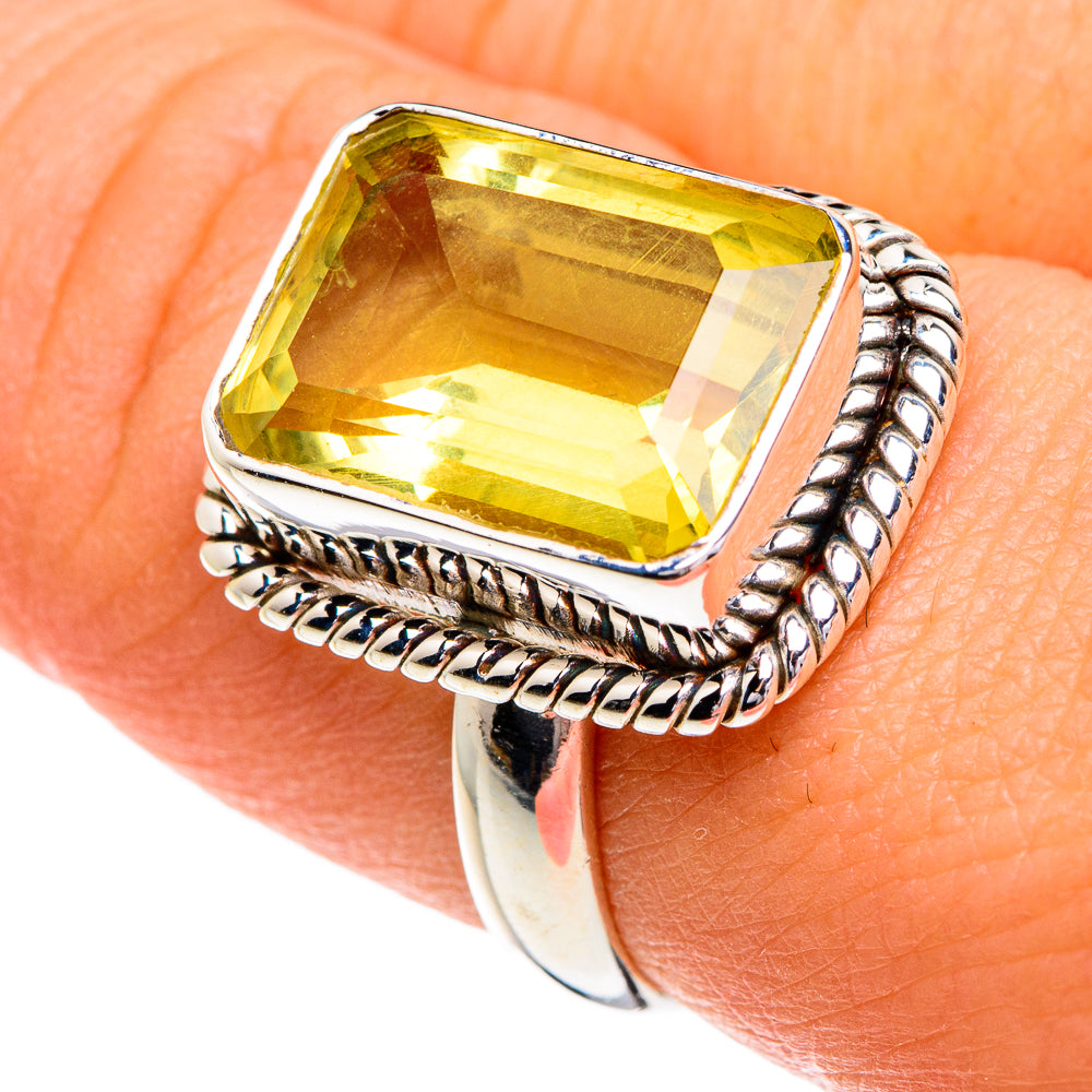 Lemon Quartz Rings handcrafted by Ana Silver Co - RING84216