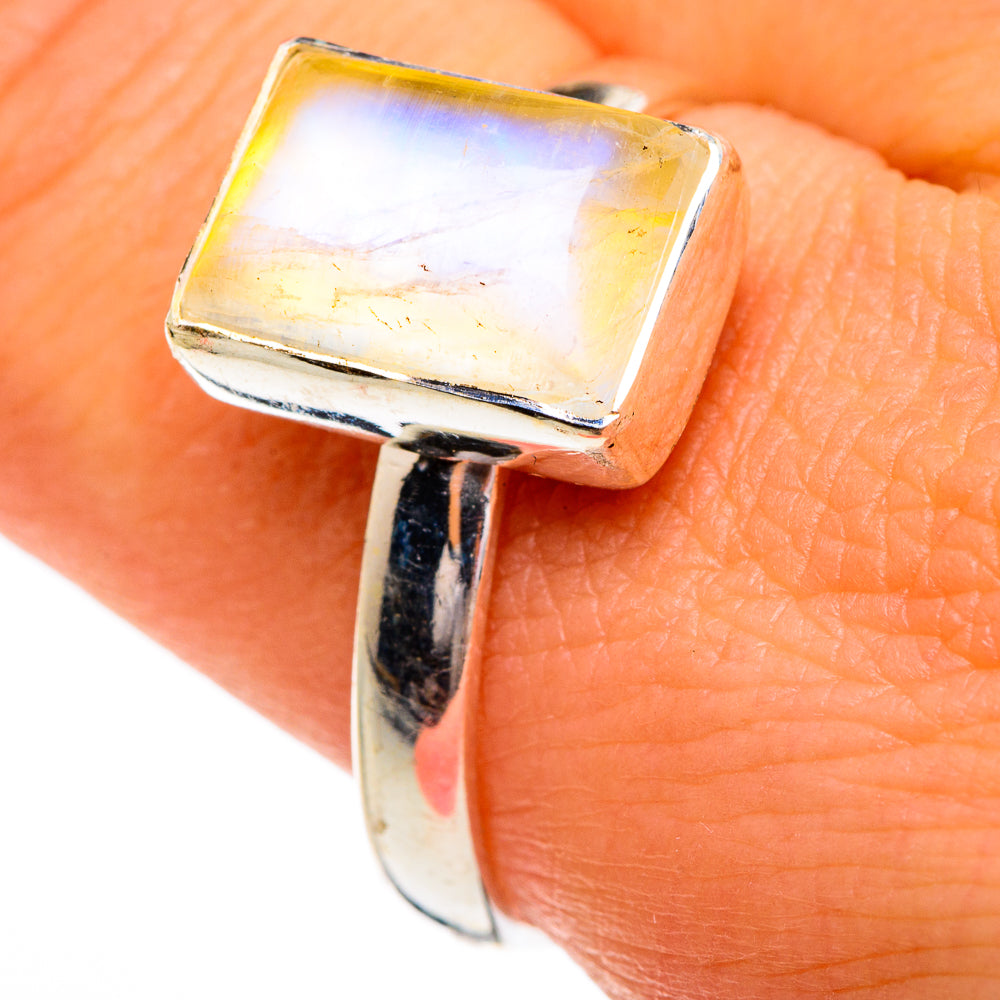 Yellow Moonstone Rings handcrafted by Ana Silver Co - RING84217