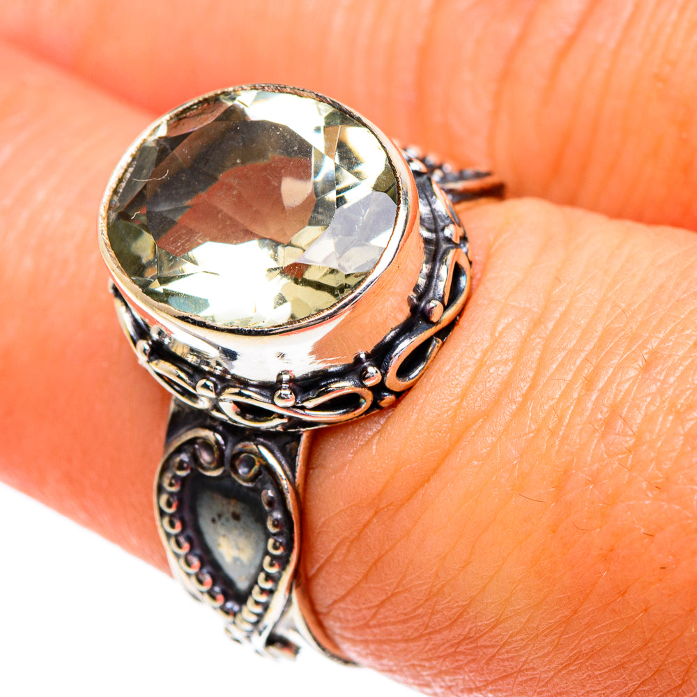 Green Amethyst Rings handcrafted by Ana Silver Co - RING84227