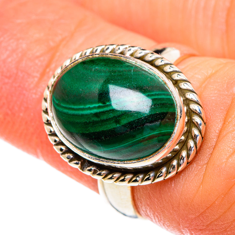 Malachite Rings handcrafted by Ana Silver Co - RING84230
