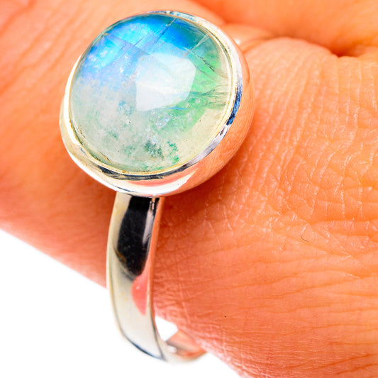Rainbow Moonstone Rings handcrafted by Ana Silver Co - RING84232