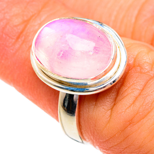 Pink Moonstone Rings handcrafted by Ana Silver Co - RING84240