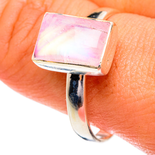 Pink Moonstone Rings handcrafted by Ana Silver Co - RING84242