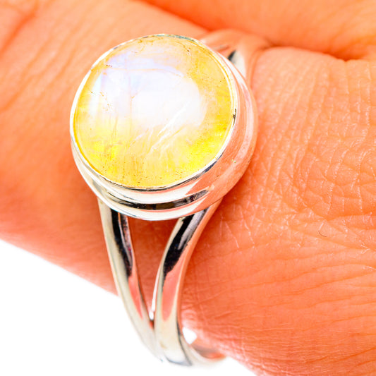 Yellow Moonstone Rings handcrafted by Ana Silver Co - RING84259