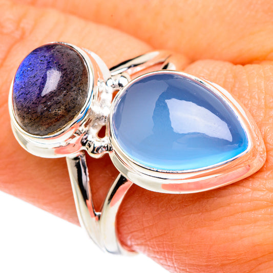 Aqua Chalcedony Rings handcrafted by Ana Silver Co - RING84268
