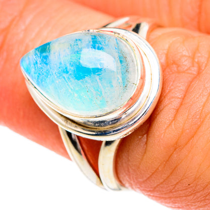 Rainbow Moonstone Rings handcrafted by Ana Silver Co - RING84271