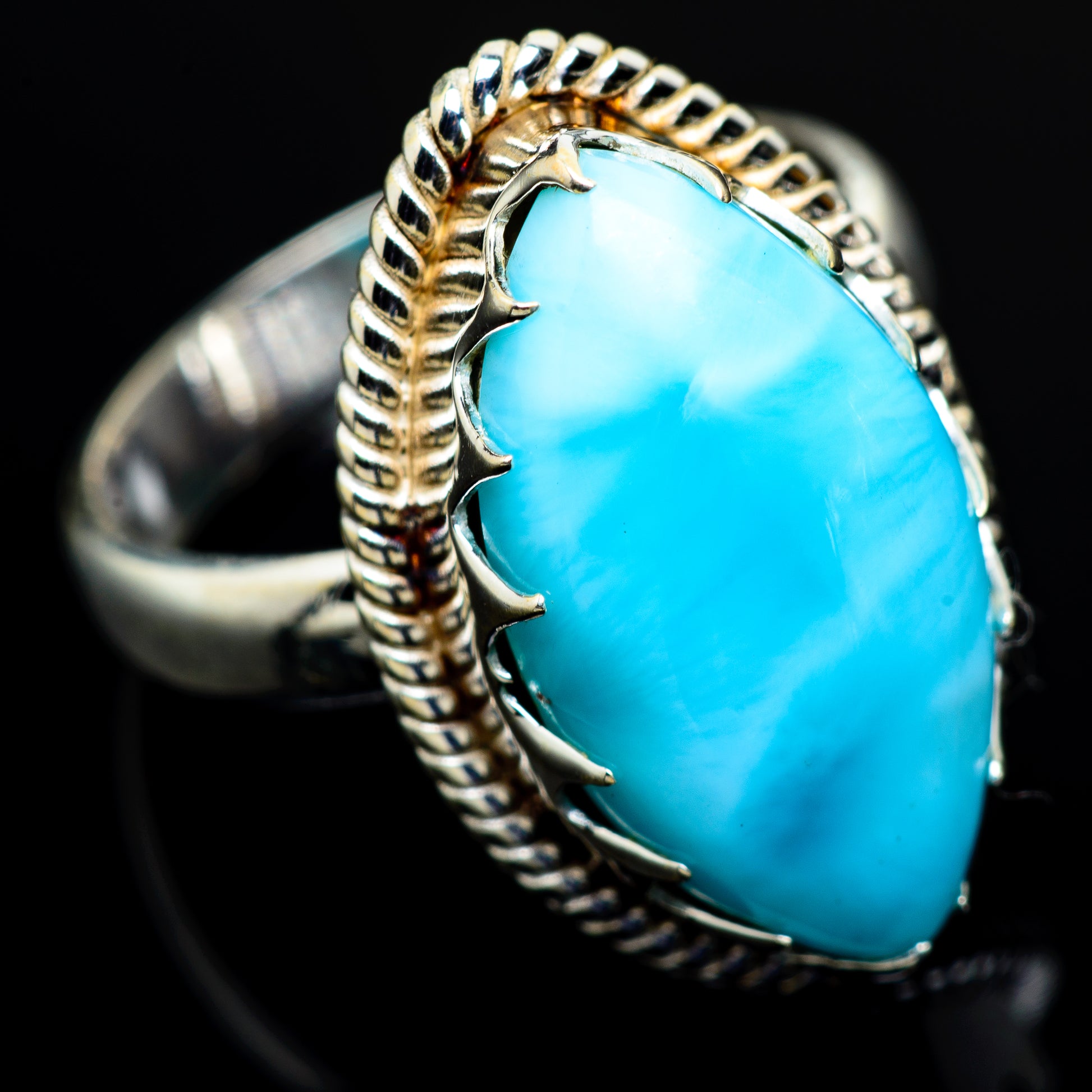 Larimar Rings handcrafted by Ana Silver Co - RING8430