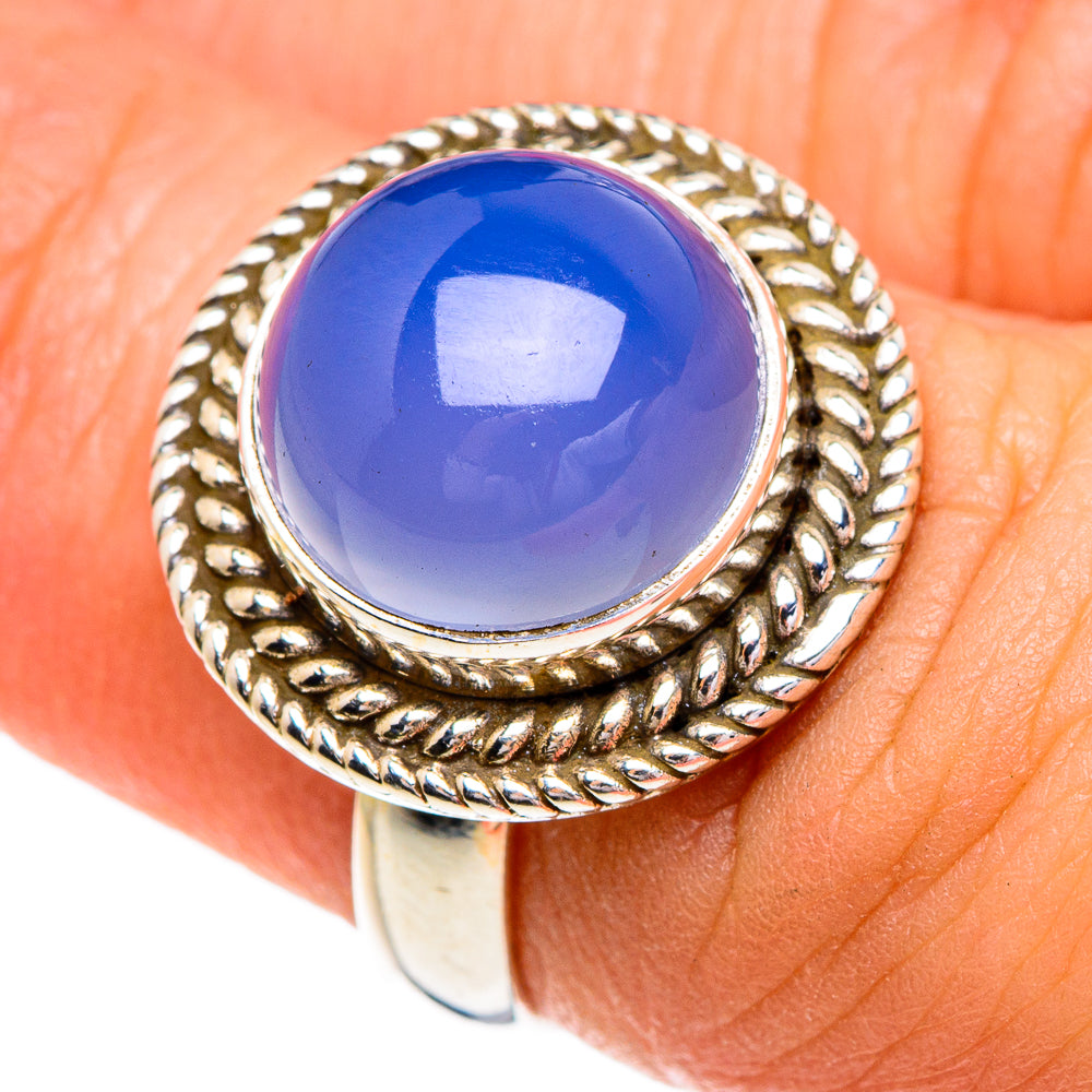 Aqua Chalcedony Rings handcrafted by Ana Silver Co - RING84307