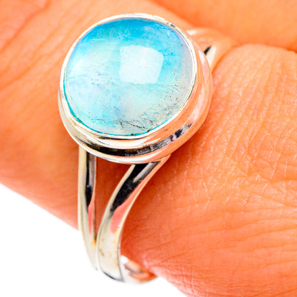 Rainbow Moonstone Rings handcrafted by Ana Silver Co - RING84310