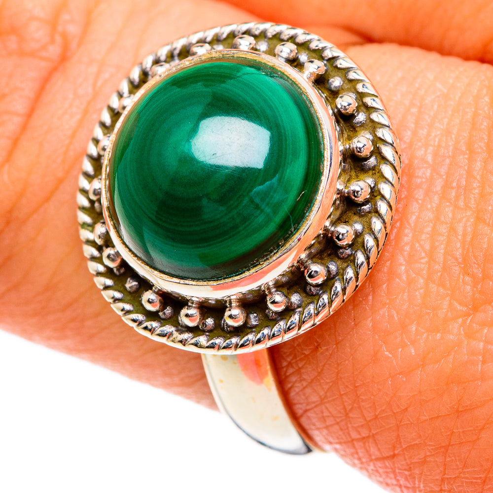 Malachite Rings handcrafted by Ana Silver Co - RING84312