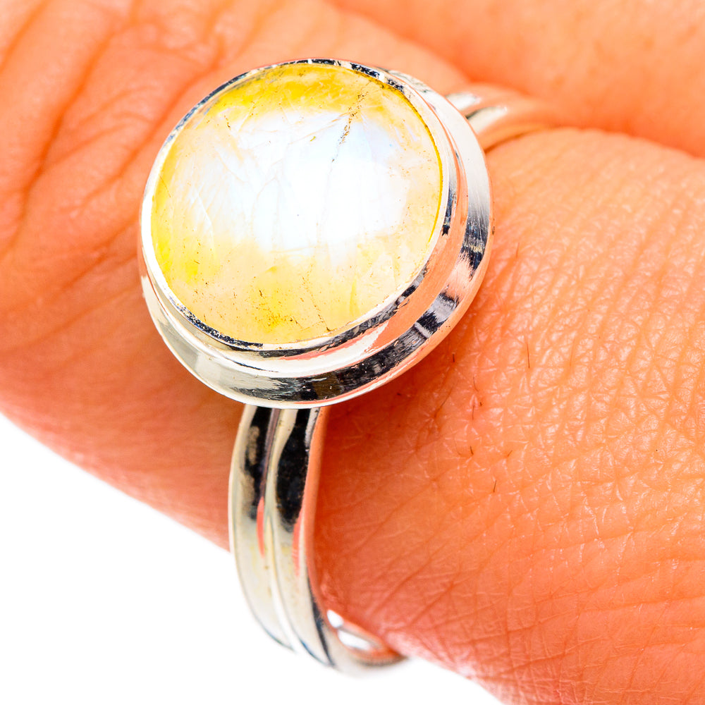 Yellow Moonstone Rings handcrafted by Ana Silver Co - RING84342