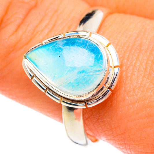 Rainbow Moonstone Rings handcrafted by Ana Silver Co - RING84352