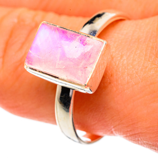 Pink Moonstone Rings handcrafted by Ana Silver Co - RING84368
