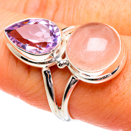 Rose Quartz Rings handcrafted by Ana Silver Co - RING84381