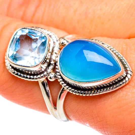 Aqua Chalcedony Rings handcrafted by Ana Silver Co - RING84384