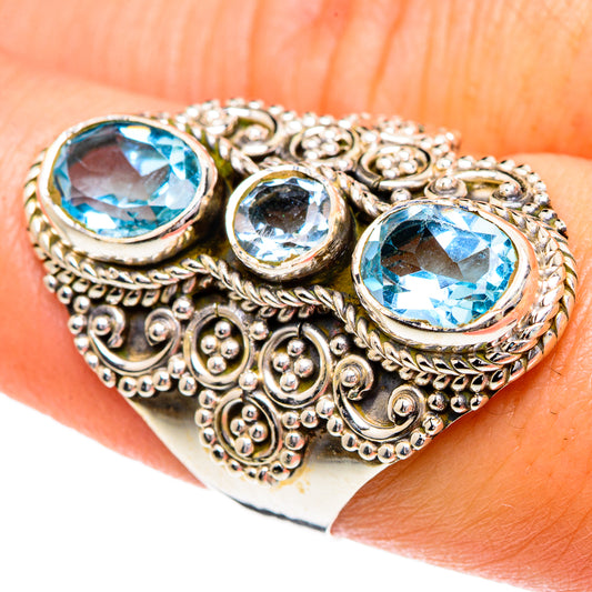 Blue Topaz Rings handcrafted by Ana Silver Co - RING84385