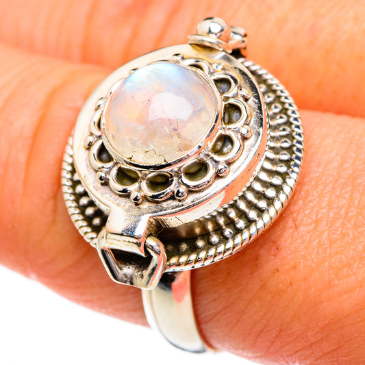 Rainbow Moonstone Rings handcrafted by Ana Silver Co - RING84401