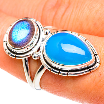 Aqua Chalcedony Rings handcrafted by Ana Silver Co - RING84407