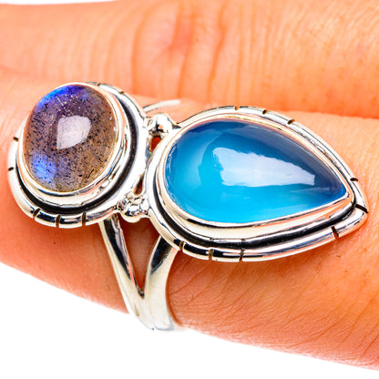 Aqua Chalcedony Rings handcrafted by Ana Silver Co - RING84433