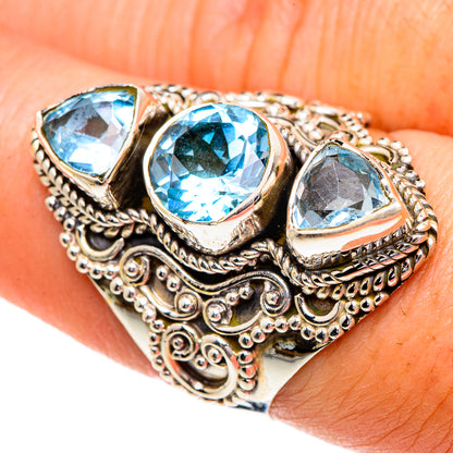 Blue Topaz Rings handcrafted by Ana Silver Co - RING84436