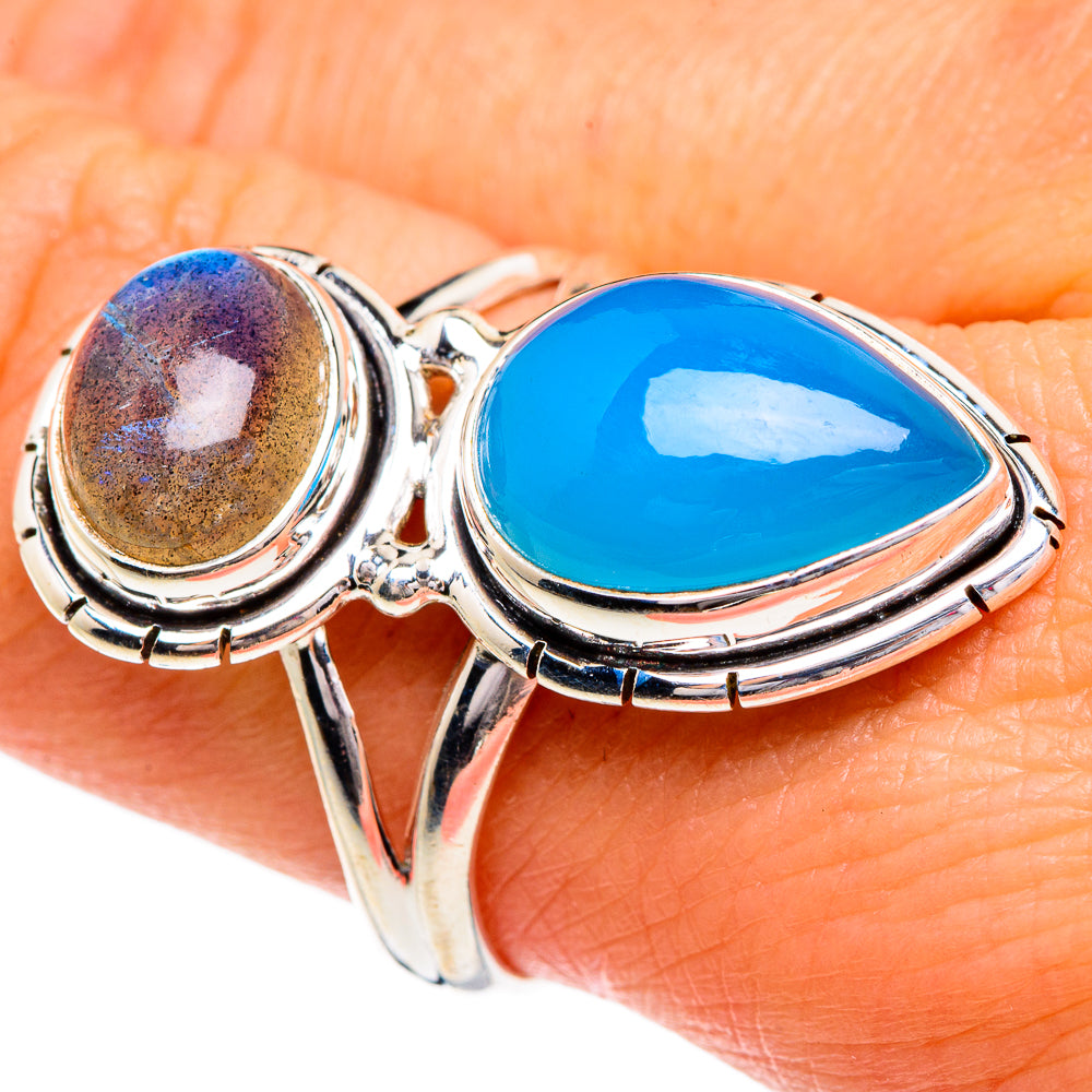 Aqua Chalcedony Rings handcrafted by Ana Silver Co - RING84457