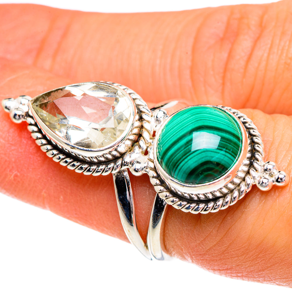 Malachite Rings handcrafted by Ana Silver Co - RING84458