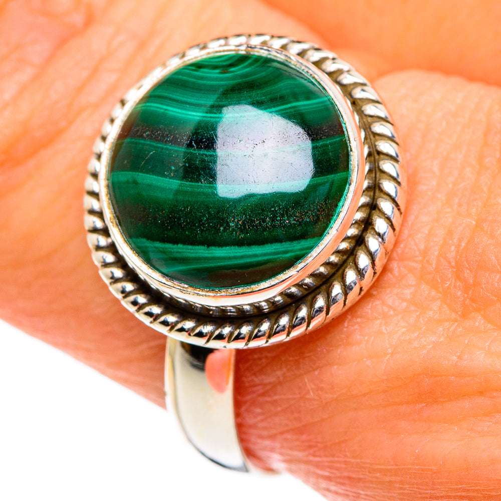 Malachite Rings handcrafted by Ana Silver Co - RING84483