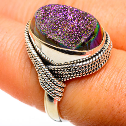 Titanium Druzy Rings handcrafted by Ana Silver Co - RING84507