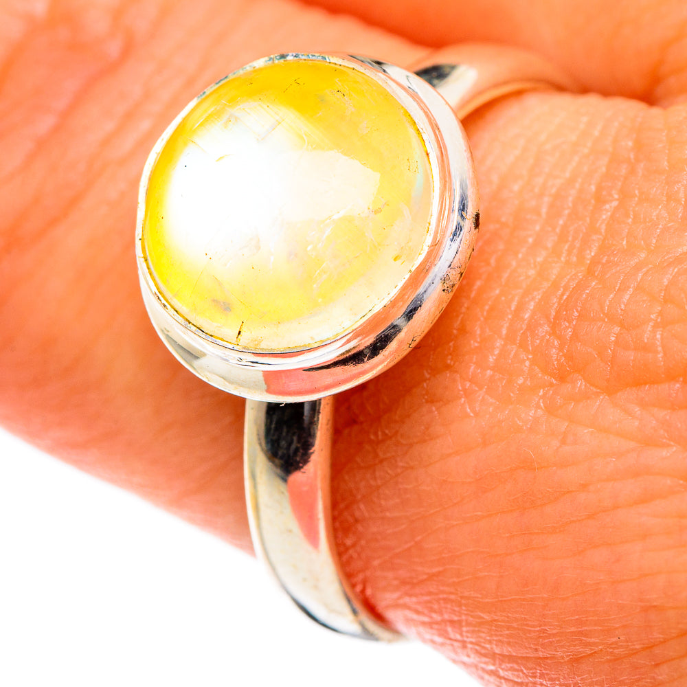 Yellow Moonstone Rings handcrafted by Ana Silver Co - RING84508