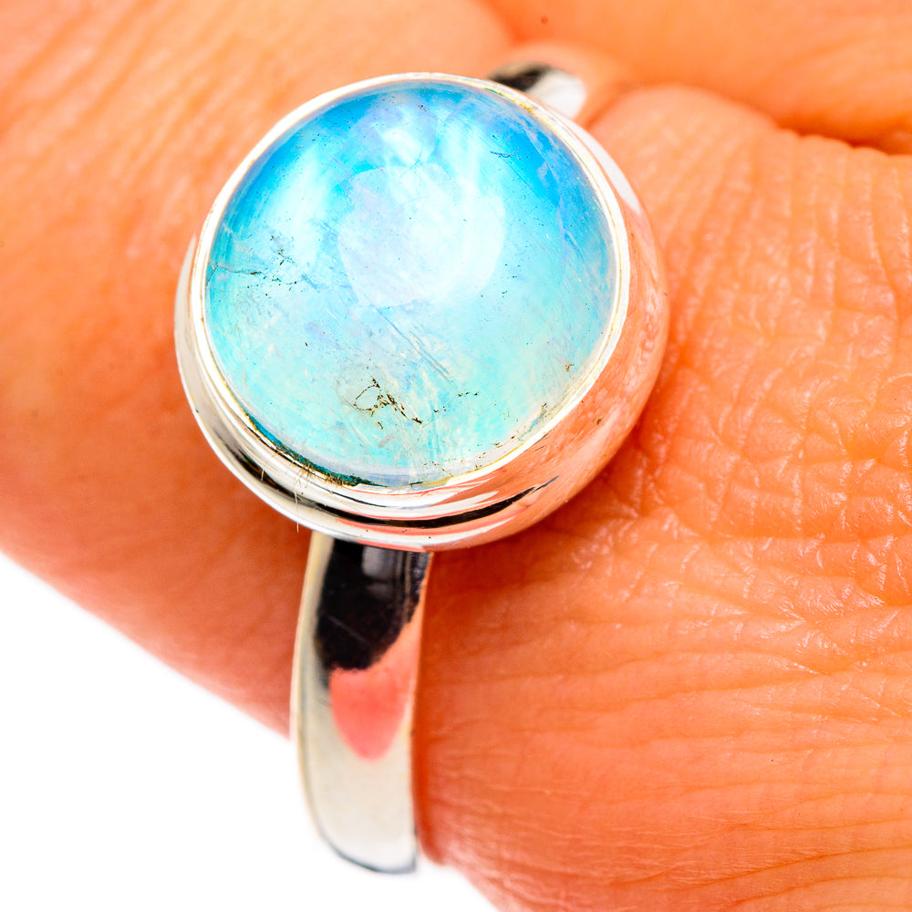 Rainbow Moonstone Rings handcrafted by Ana Silver Co - RING84519