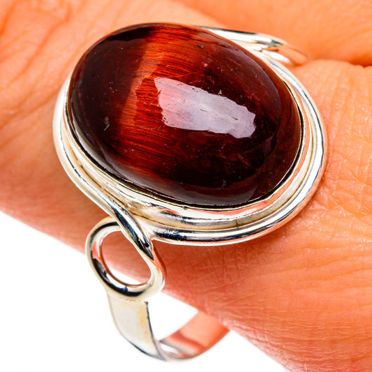 Red Tiger Eye Rings handcrafted by Ana Silver Co - RING84522