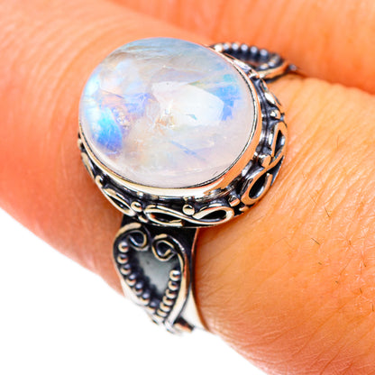 Rainbow Moonstone Rings handcrafted by Ana Silver Co - RING84540