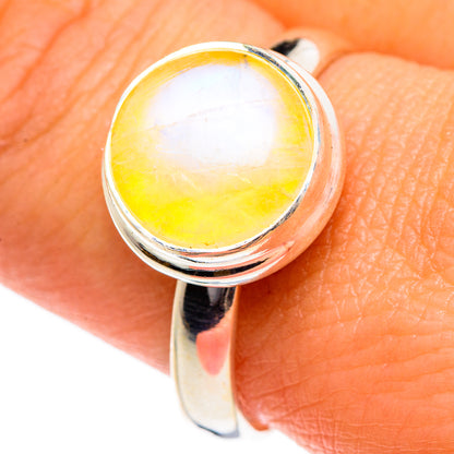 Yellow Moonstone Rings handcrafted by Ana Silver Co - RING84546