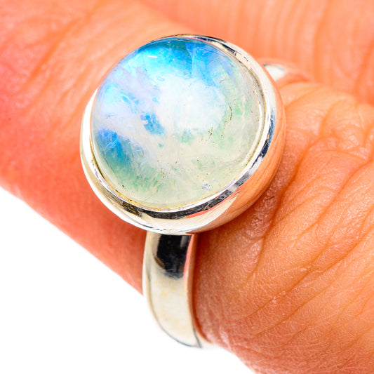 Green Moonstone Rings handcrafted by Ana Silver Co - RING84553
