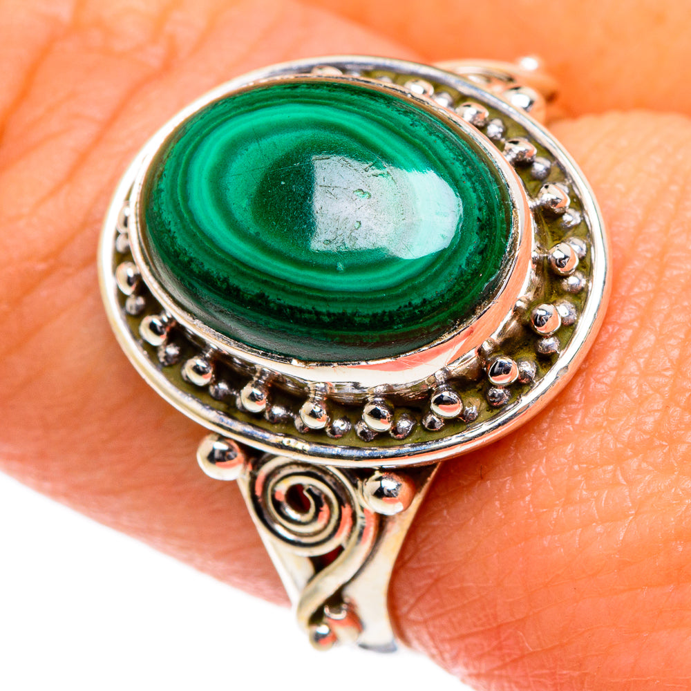 Malachite Rings handcrafted by Ana Silver Co - RING84555