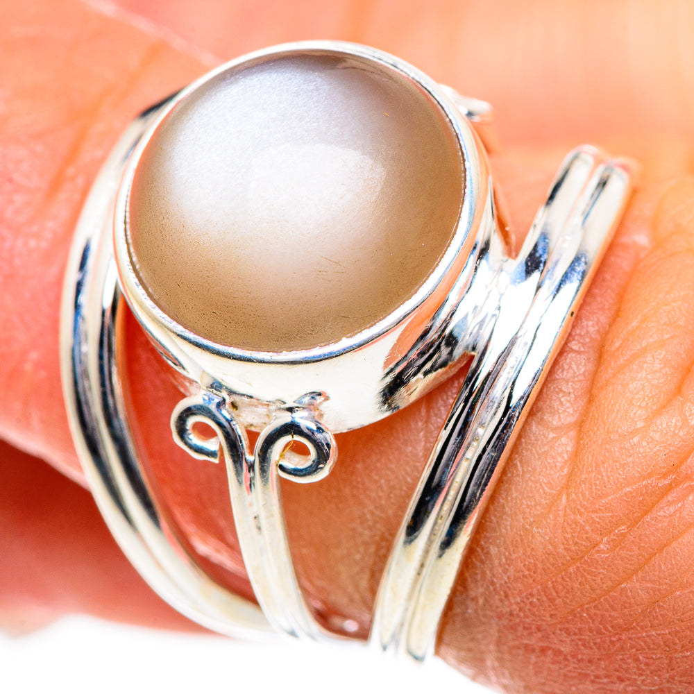 Peach Moonstone Rings handcrafted by Ana Silver Co - RING84558