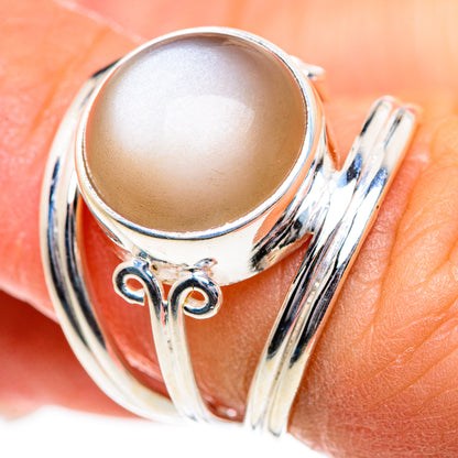 Peach Moonstone Rings handcrafted by Ana Silver Co - RING84558