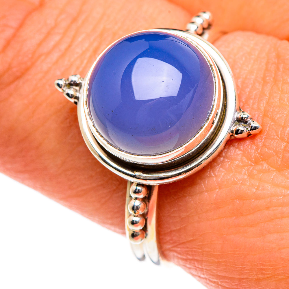 Aqua Chalcedony Rings handcrafted by Ana Silver Co - RING84587
