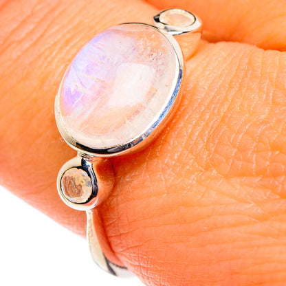 Rainbow Moonstone Rings handcrafted by Ana Silver Co - RING84616