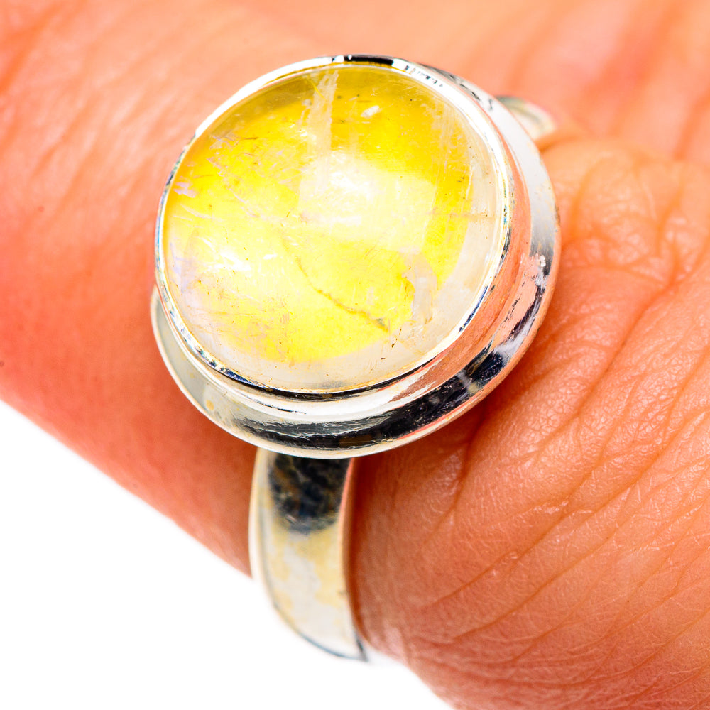 Yellow Moonstone Rings handcrafted by Ana Silver Co - RING84621