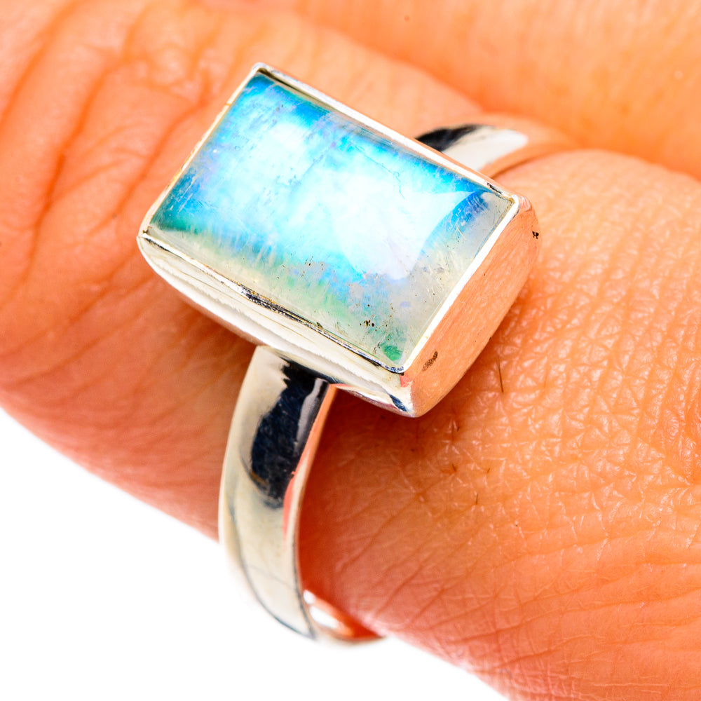 Green Moonstone Rings handcrafted by Ana Silver Co - RING84631