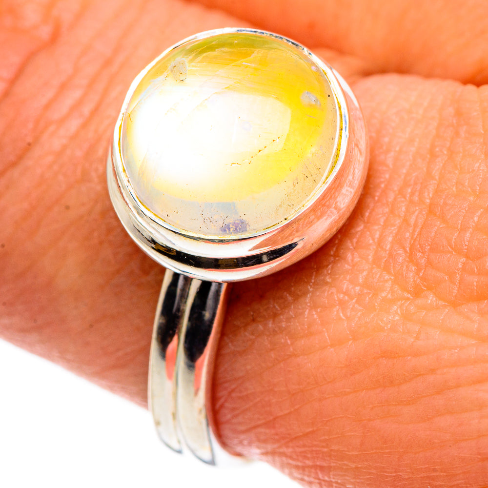 Yellow Moonstone Rings handcrafted by Ana Silver Co - RING84661