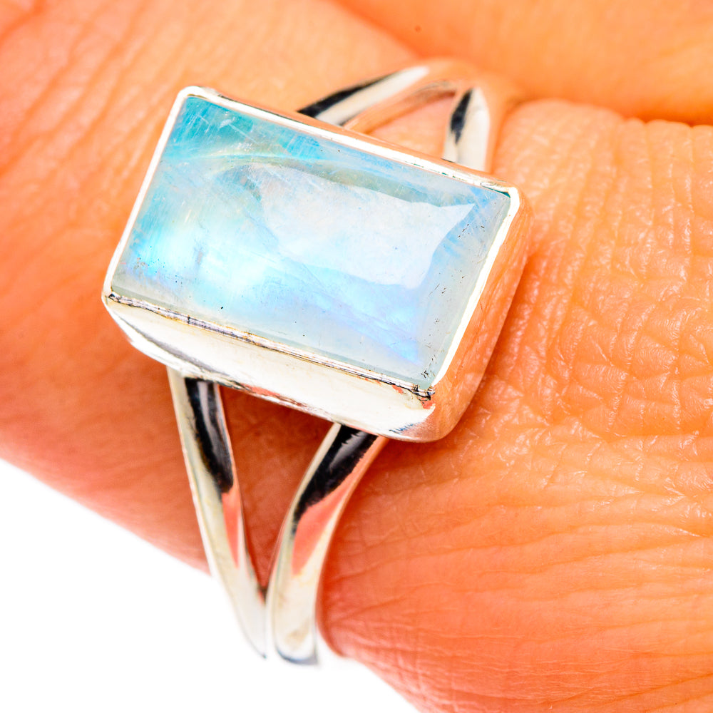Green Moonstone Rings handcrafted by Ana Silver Co - RING84670