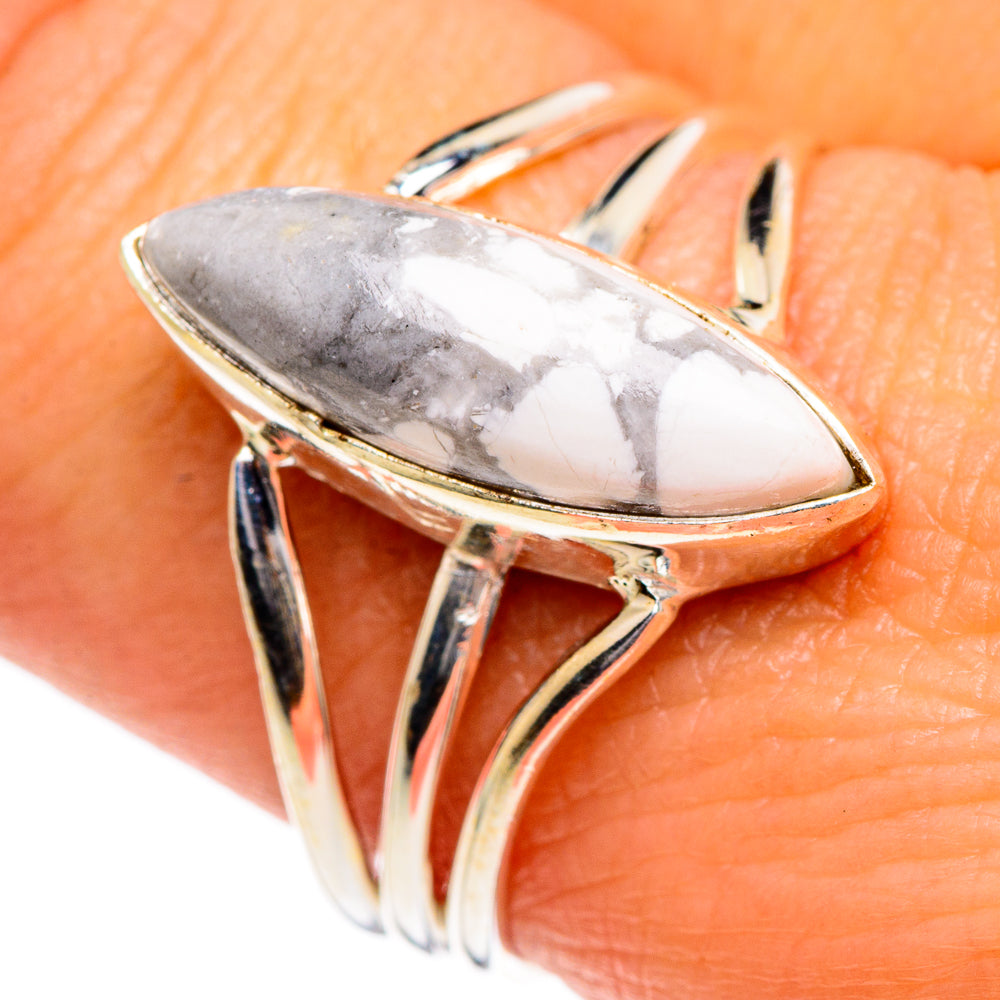Howlite Rings handcrafted by Ana Silver Co - RING84692