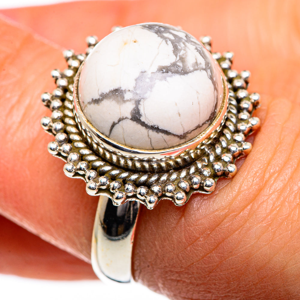 Howlite Rings handcrafted by Ana Silver Co - RING84695