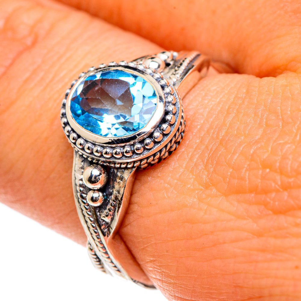 Blue Topaz Rings handcrafted by Ana Silver Co - RING84699